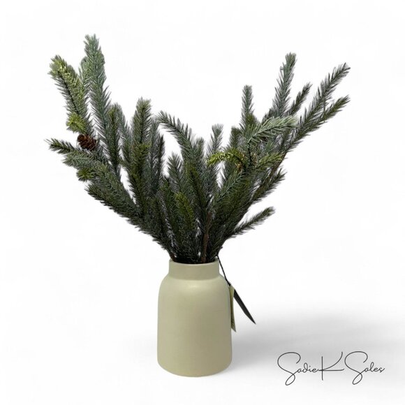 20" Faux Spruce & Pinecone Christmas Arrangement - Hearth & Hand Magnolia 2023 - Picture 4 of 6